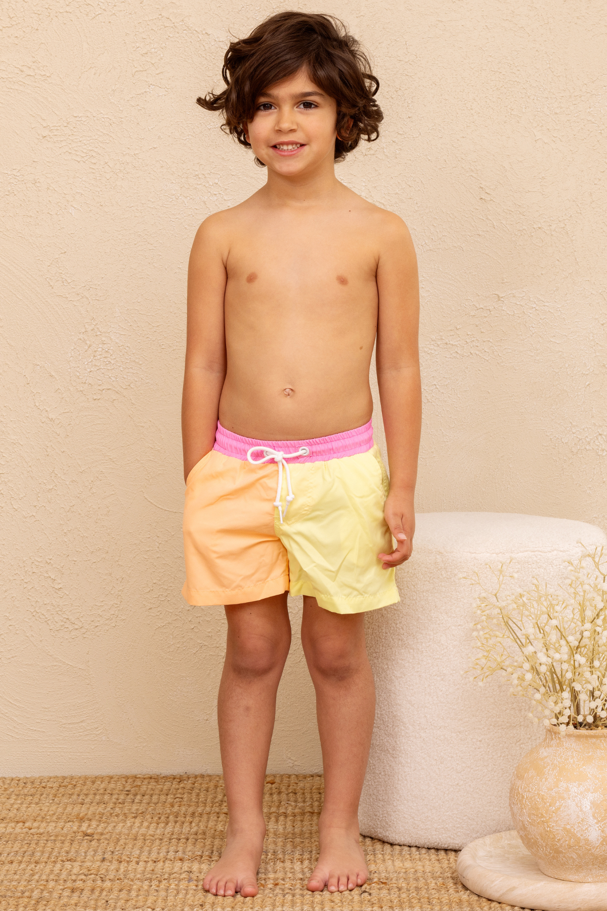 Mini Hank Board Shorts - Orange Sherbet