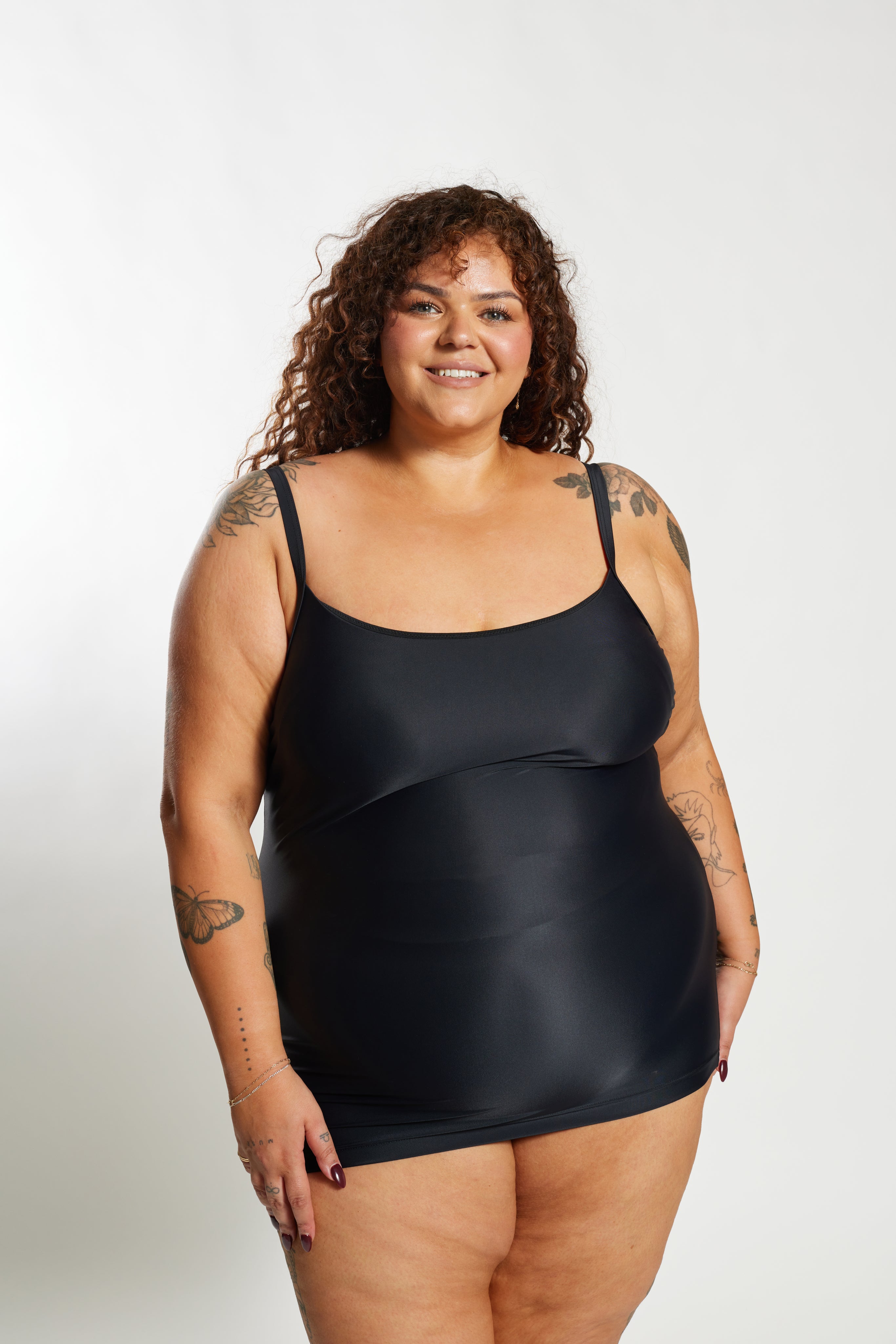 Giselle Tankini Top Curve - Black on Black