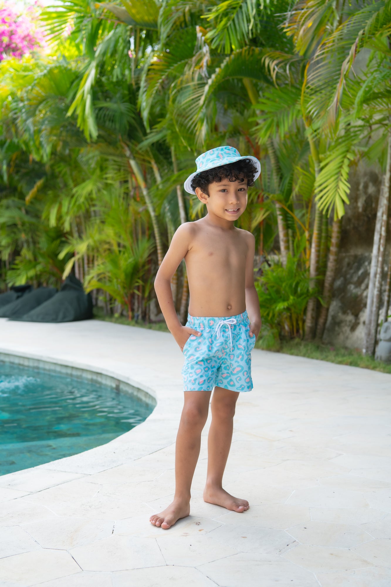 Daisy Swim Hat - Beachside Leopard