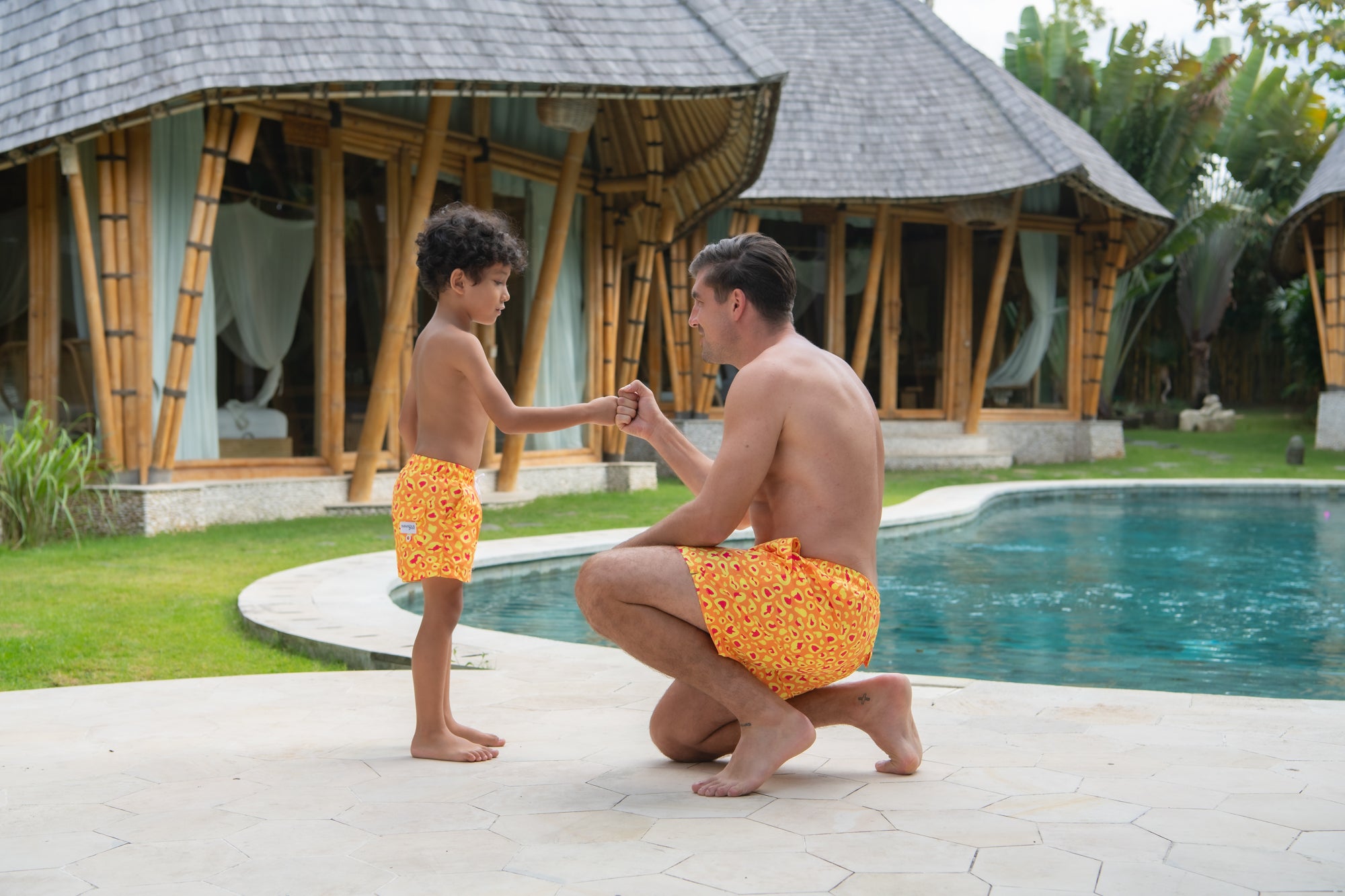 Mini Hank Board Shorts Final Sale - Orange Sprint Leopard