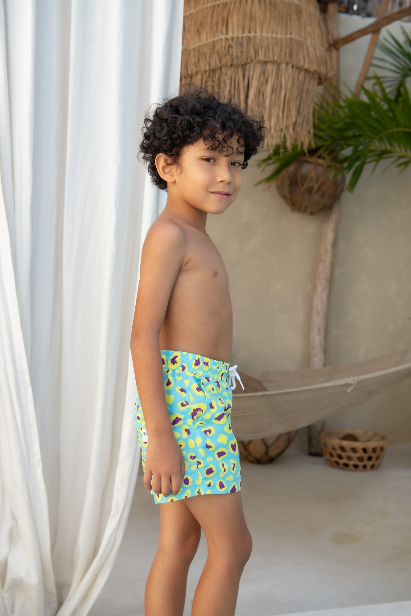 Mini Hank Board Shorts Final Sale -Sour Sky Leopard