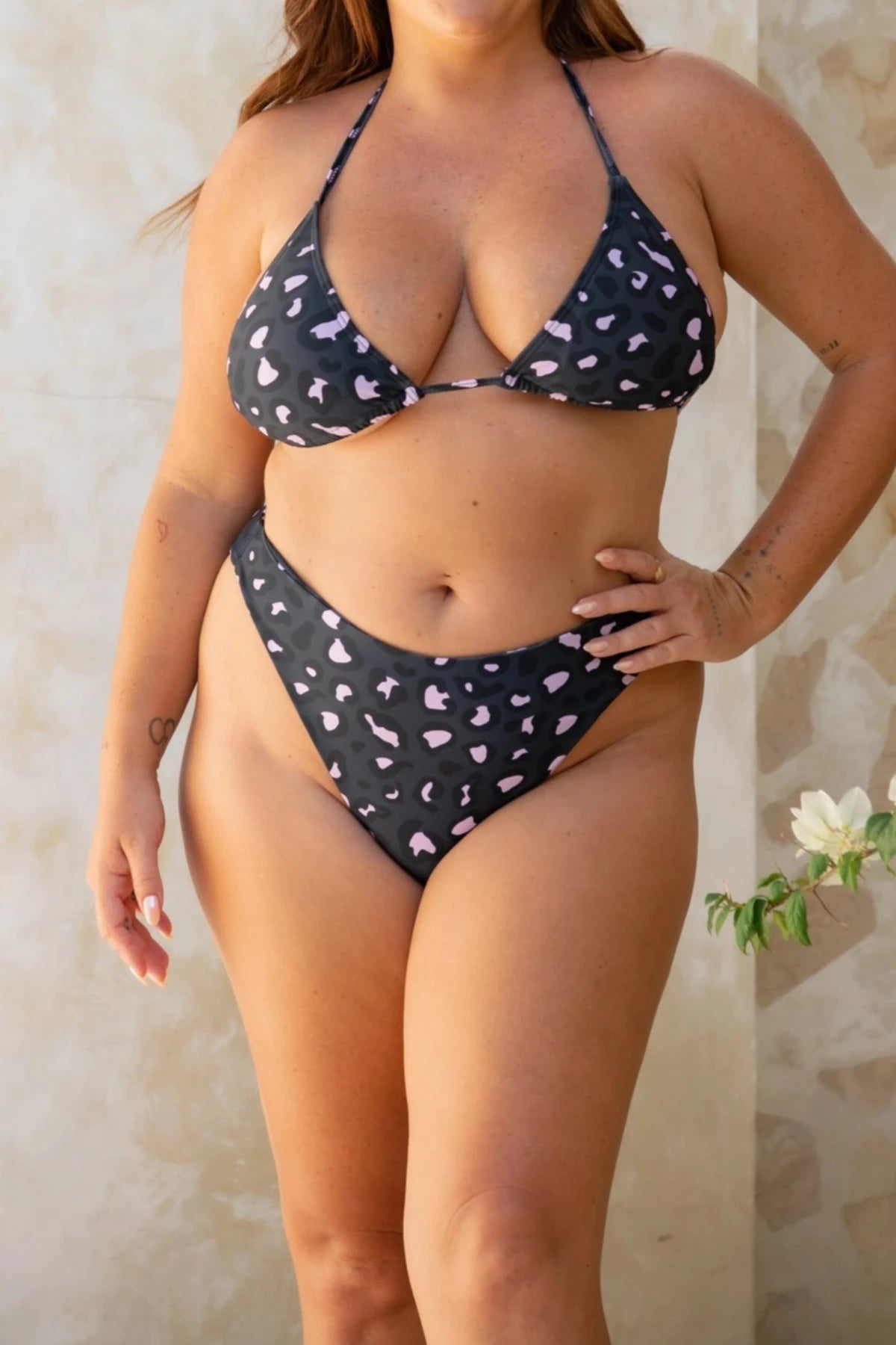 Infamous Swim Mia String Top in Mellow Leopard