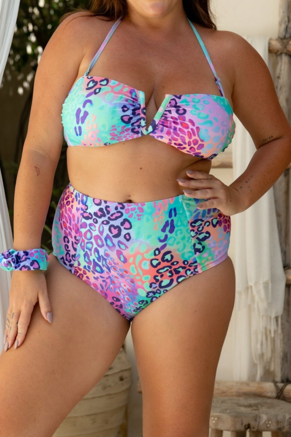 Infamous Swim Scarlett Bandeau Top in Shimmer