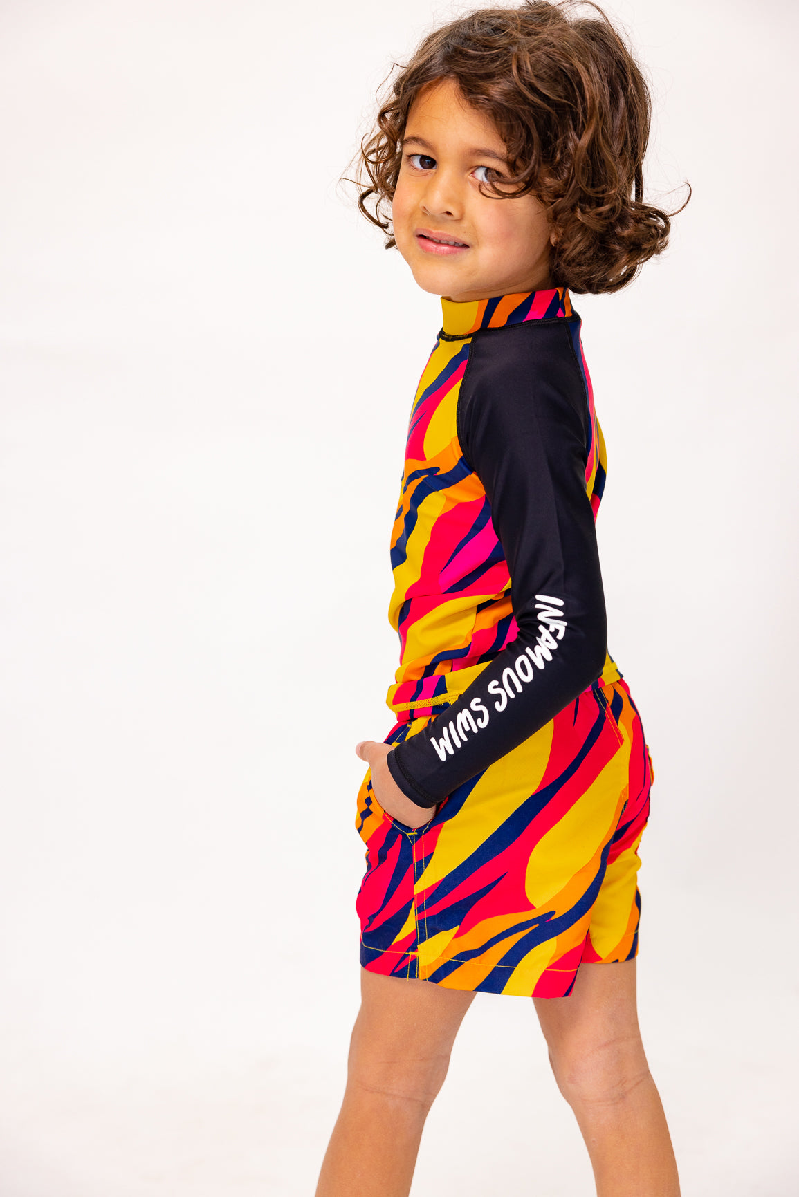 Mini Billy Rashie Top Final Sale - Sunset Stripe