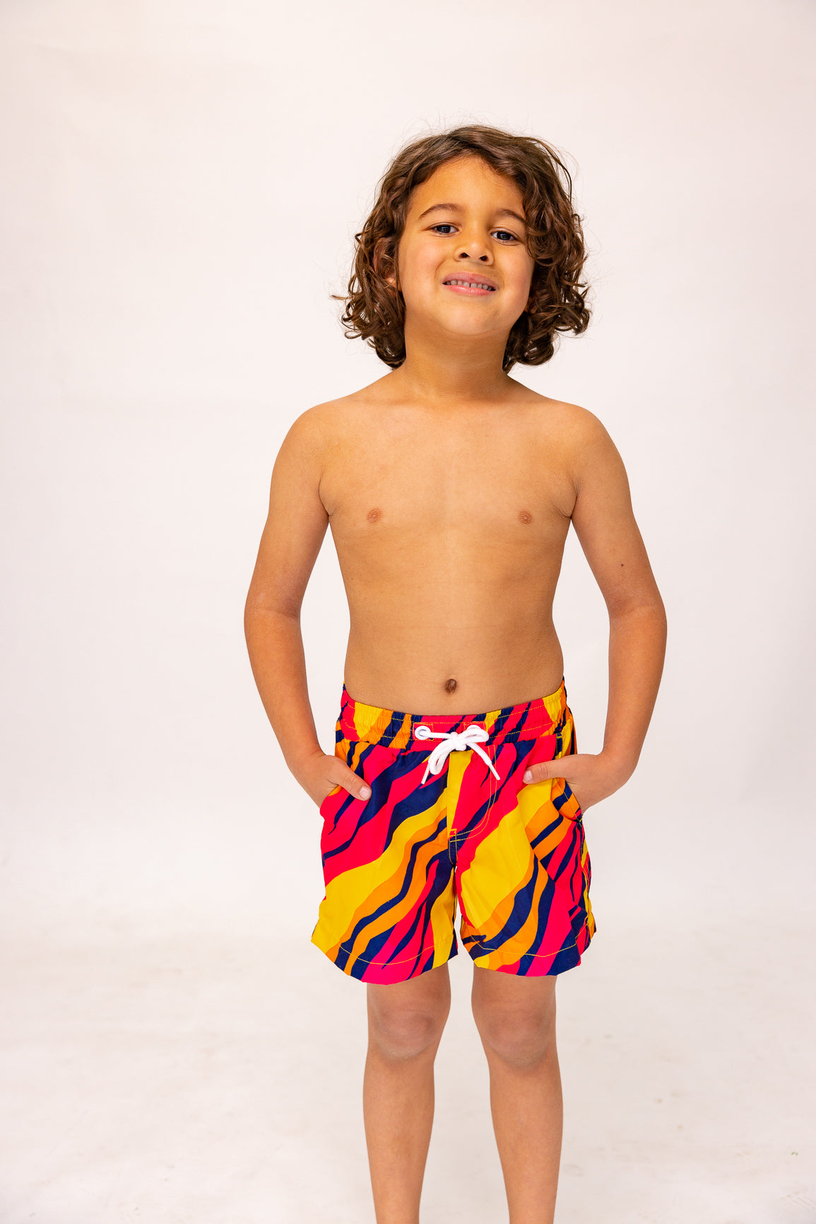 Mini Hank Board Shorts - Sunset Stripe