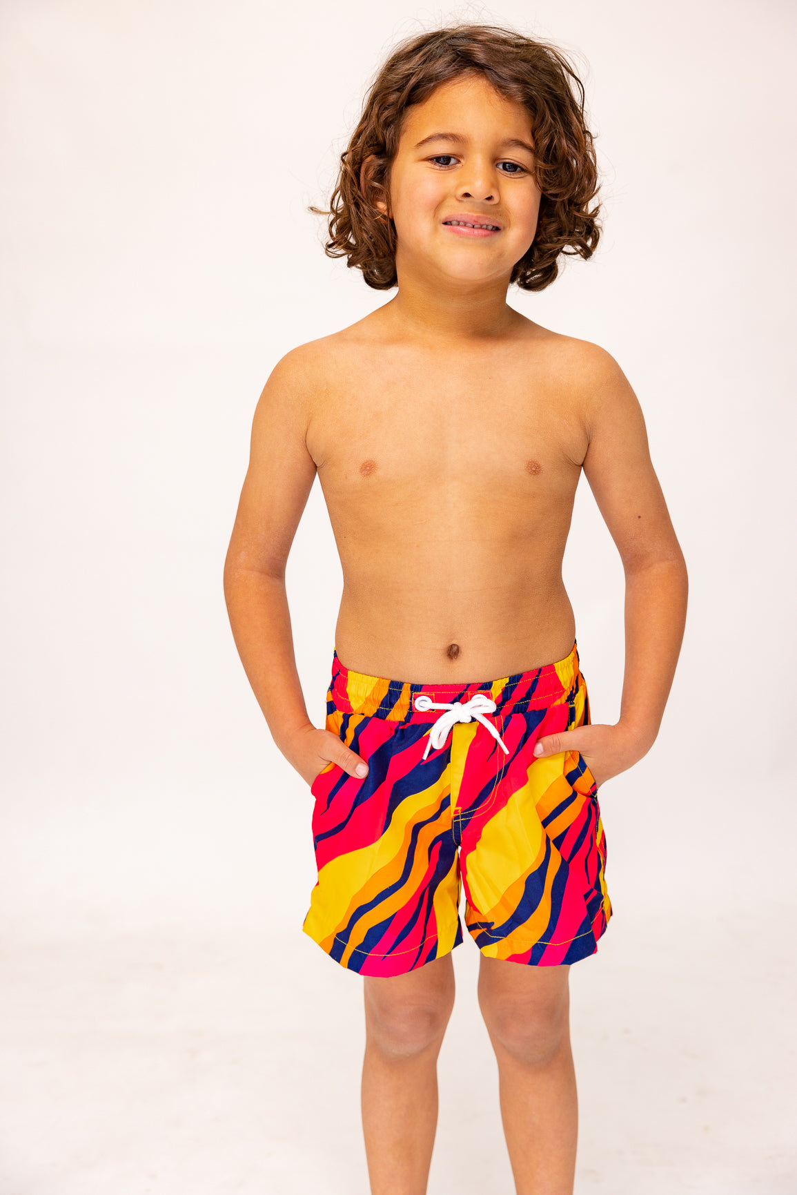 Mini Hank Board Shorts - Sunset Stripe