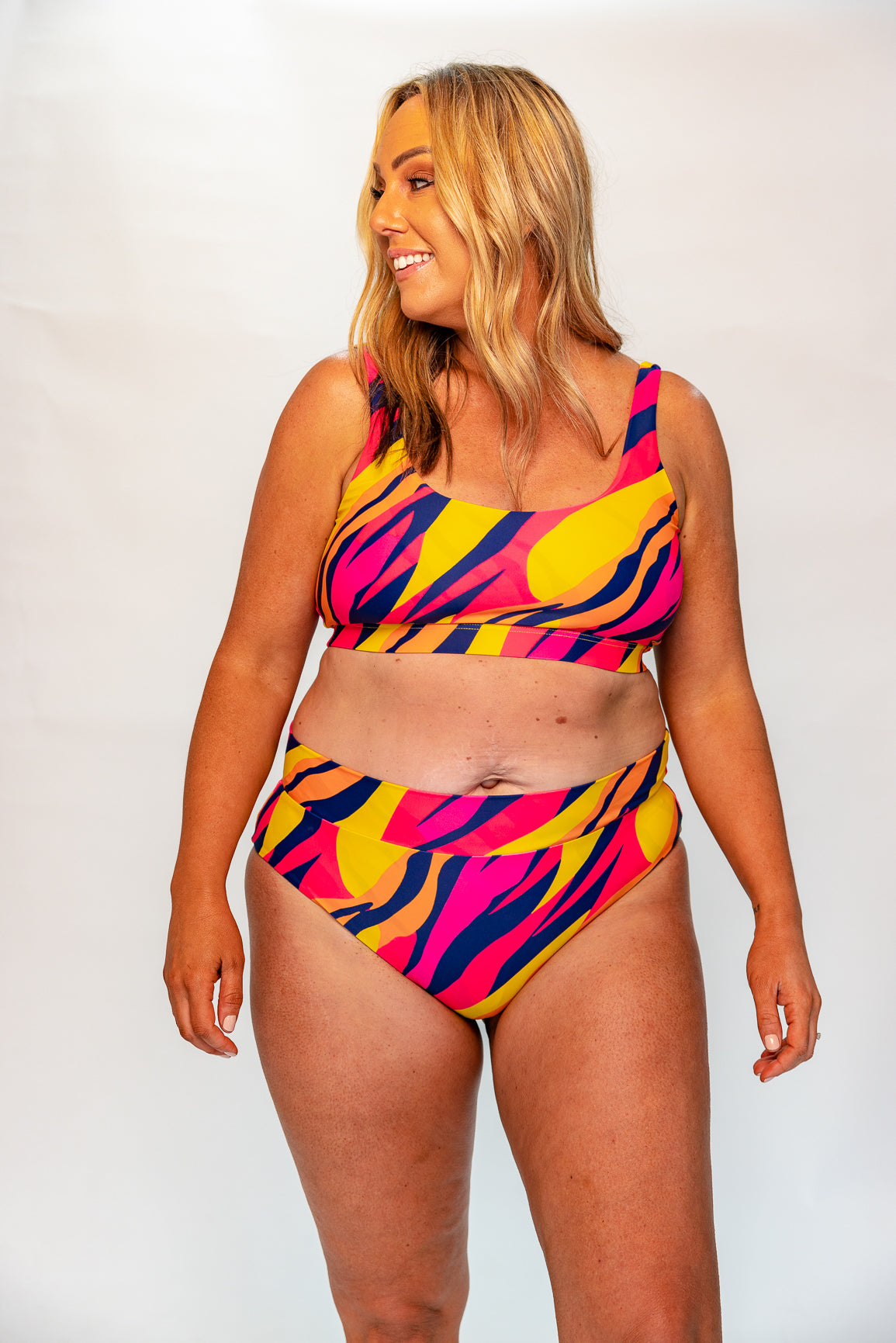 Ginger Bikini Bottom - Sunset Stripe