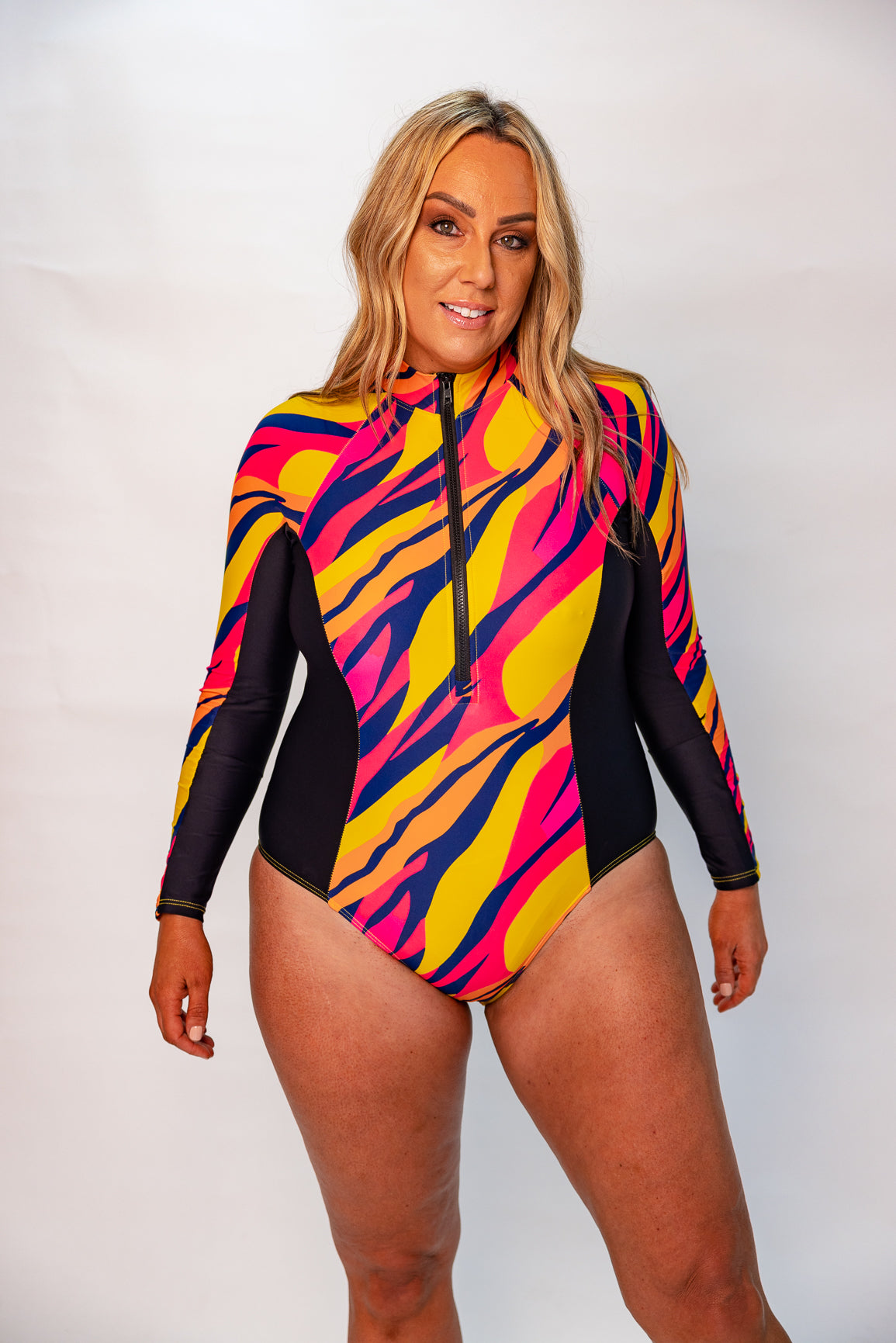 Blake Surfsuit Final Sale - Sunset Stripe