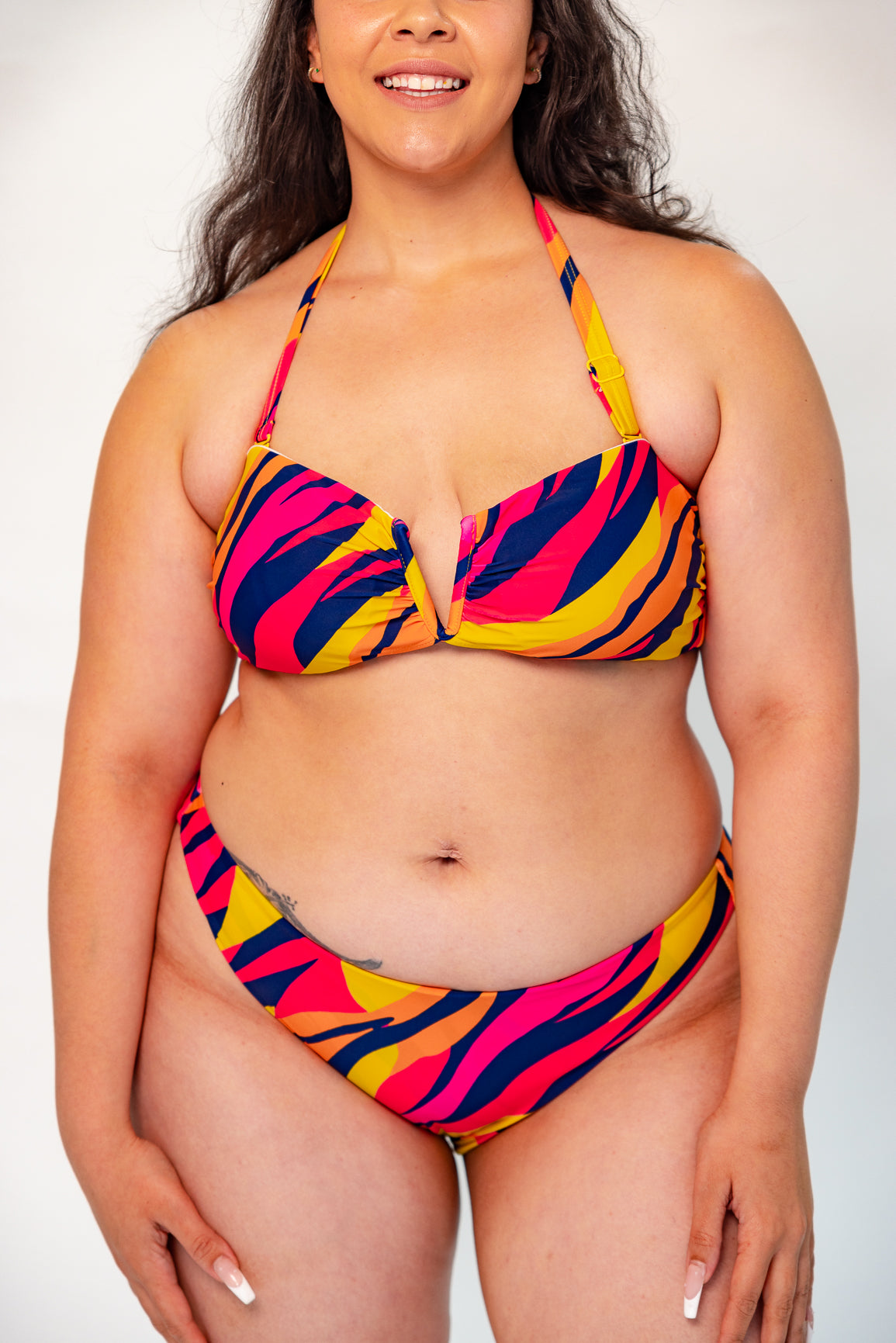 Scarlett Bandeau Top - Sunset Stripe