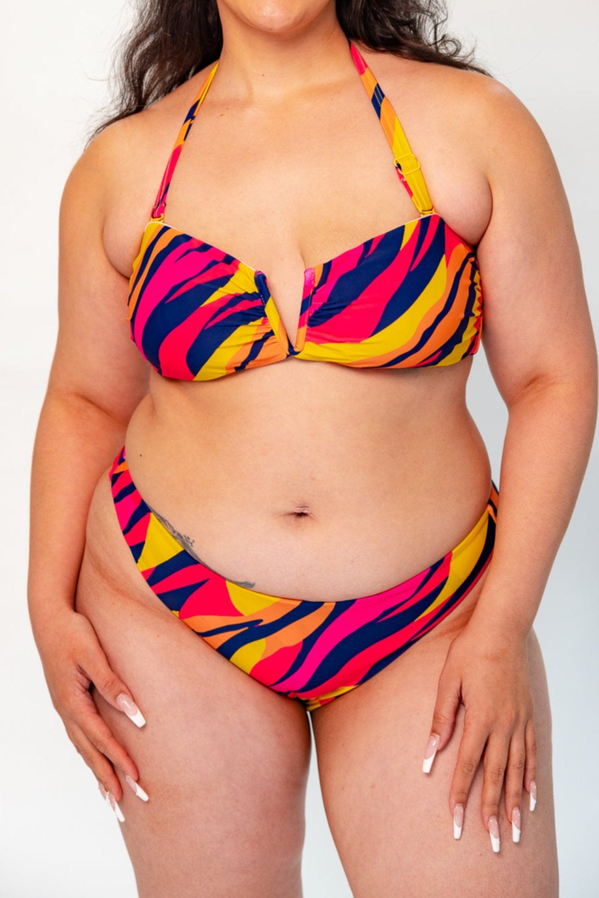 Infamous Swim Grace Bikini Bottom in Sunset Stripe