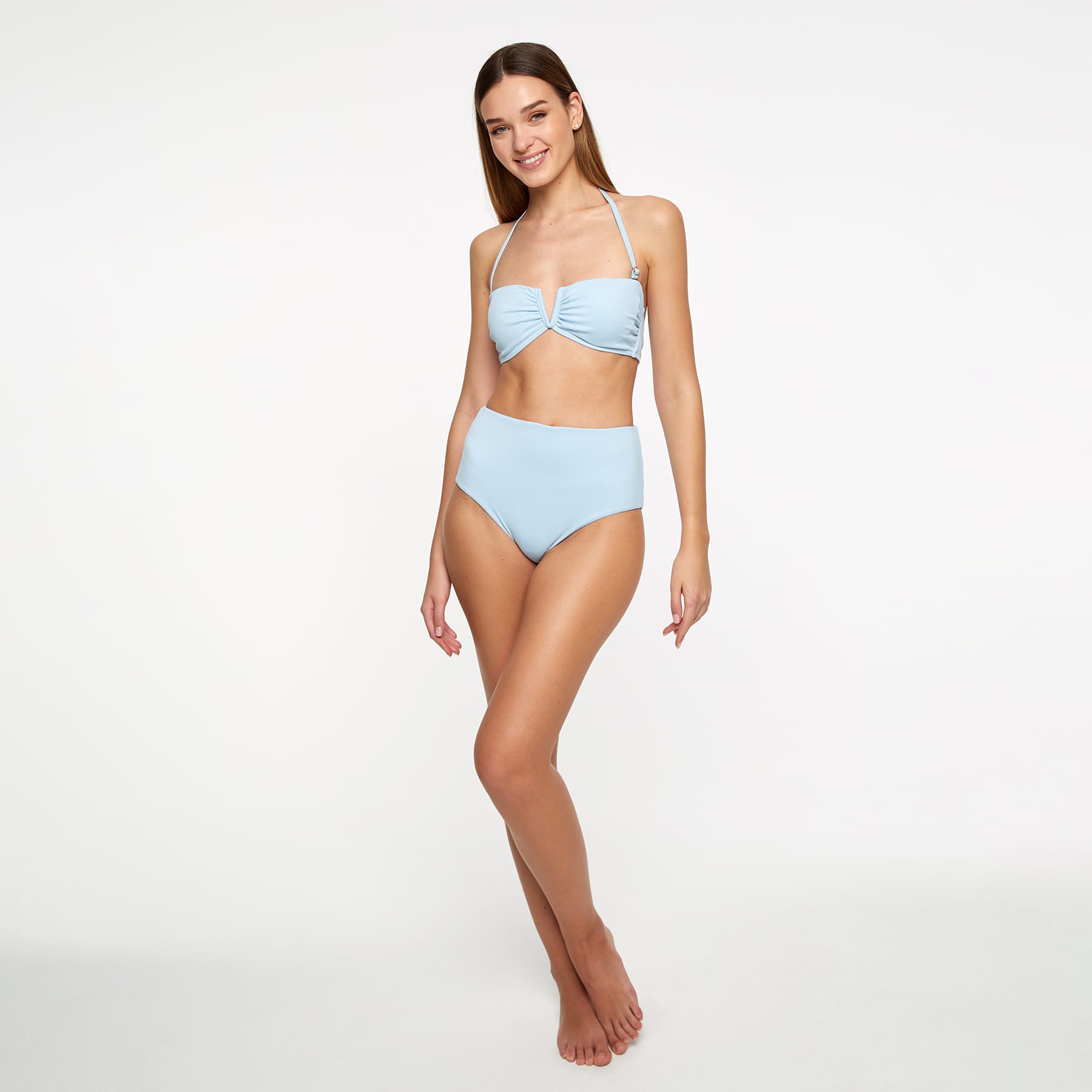 Sadie Bikini Bottom Final Sale - Baby Blue Ribbed