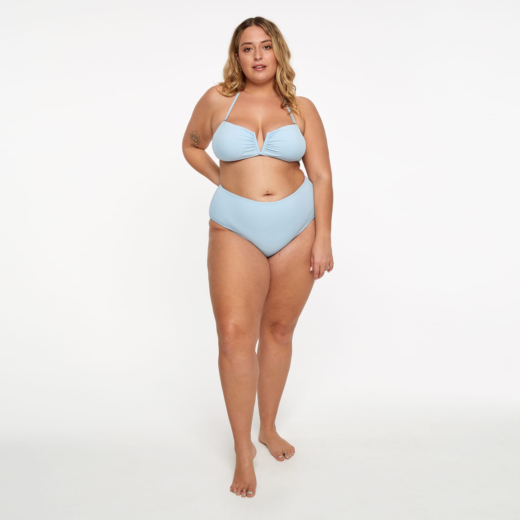 Sadie Bikini Bottom Final Sale - Baby Blue Ribbed