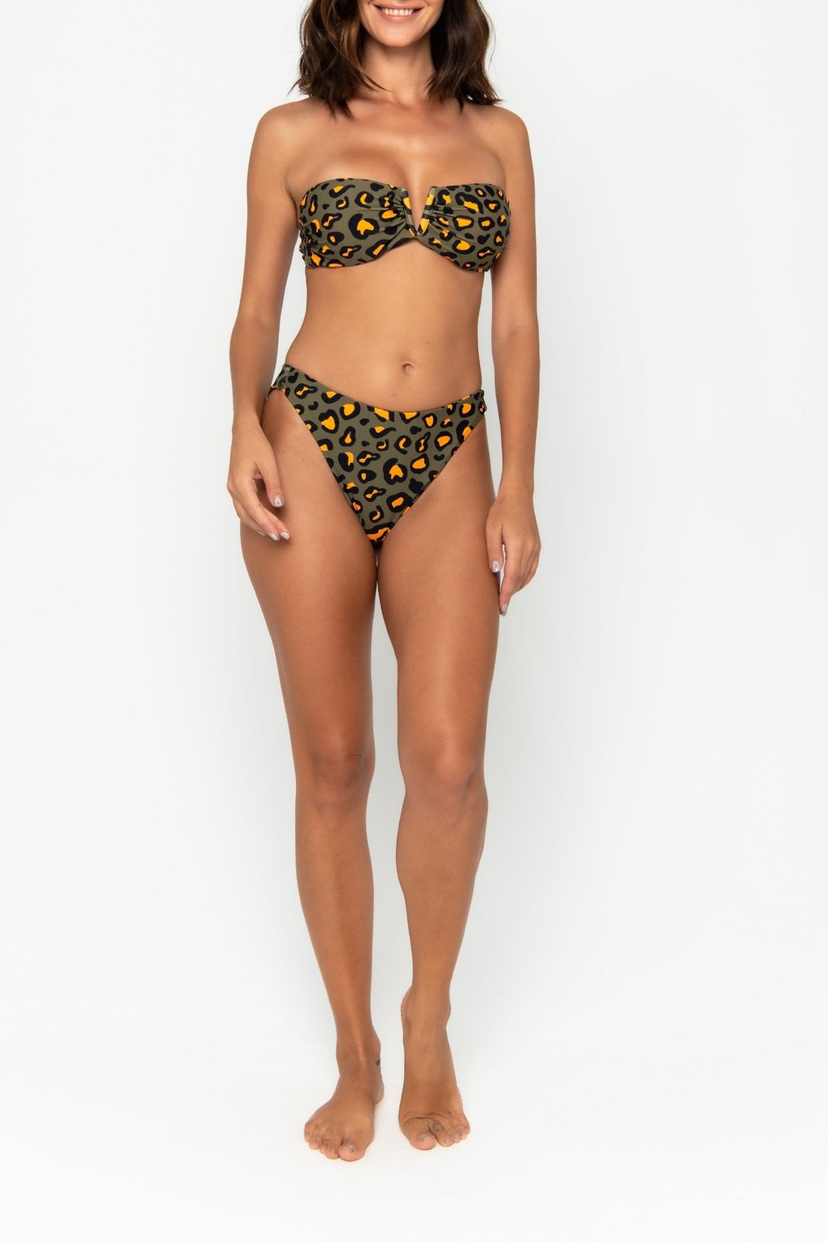 Infamous Swim Grace Bikini Bottom in Khaki Kaos