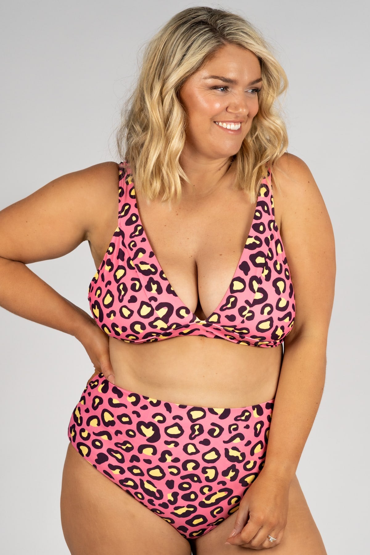 Lola Triangle Top Final Sale - Cherry Leopard