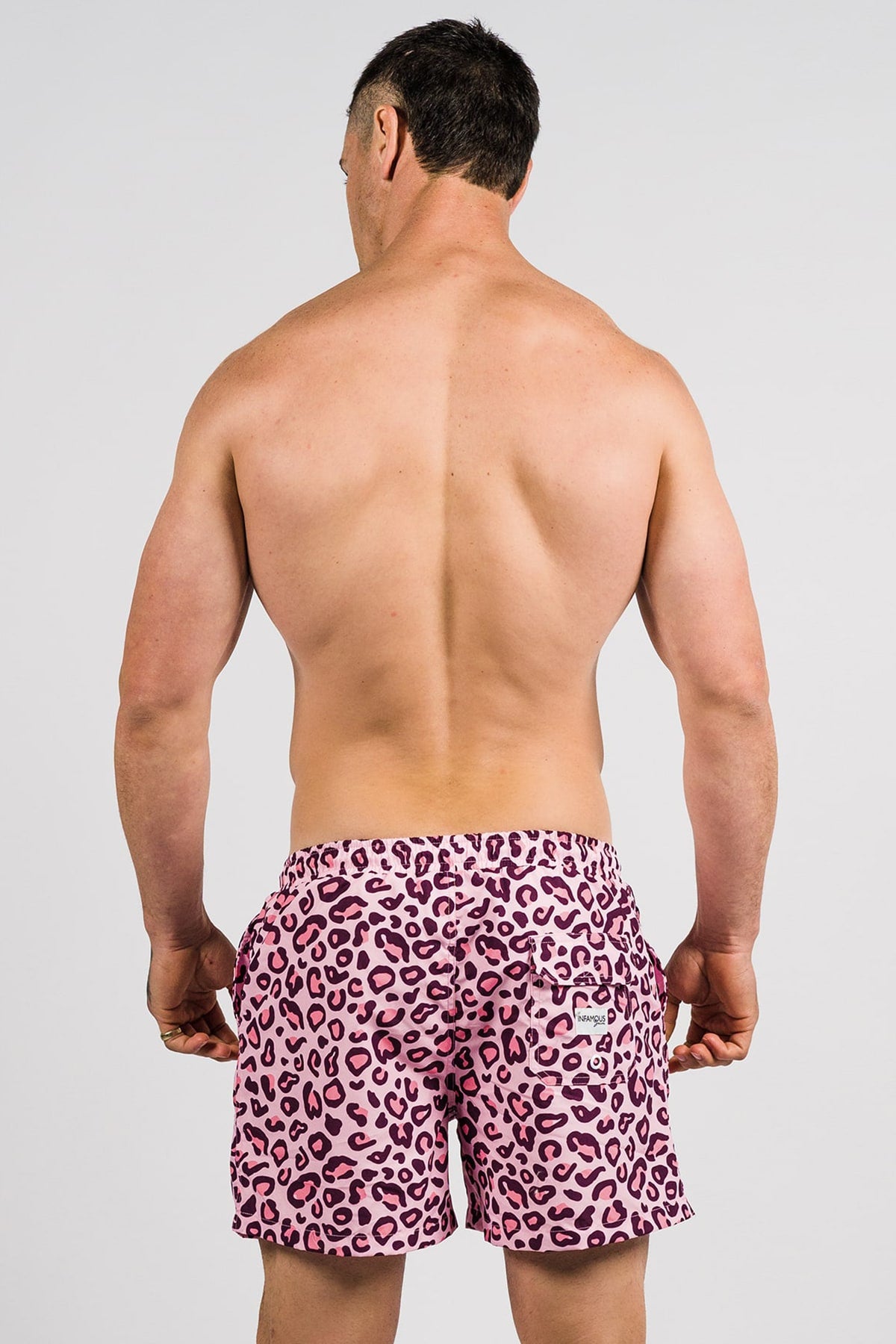 Hank Board Shorts Final Sale - Blush Leopard