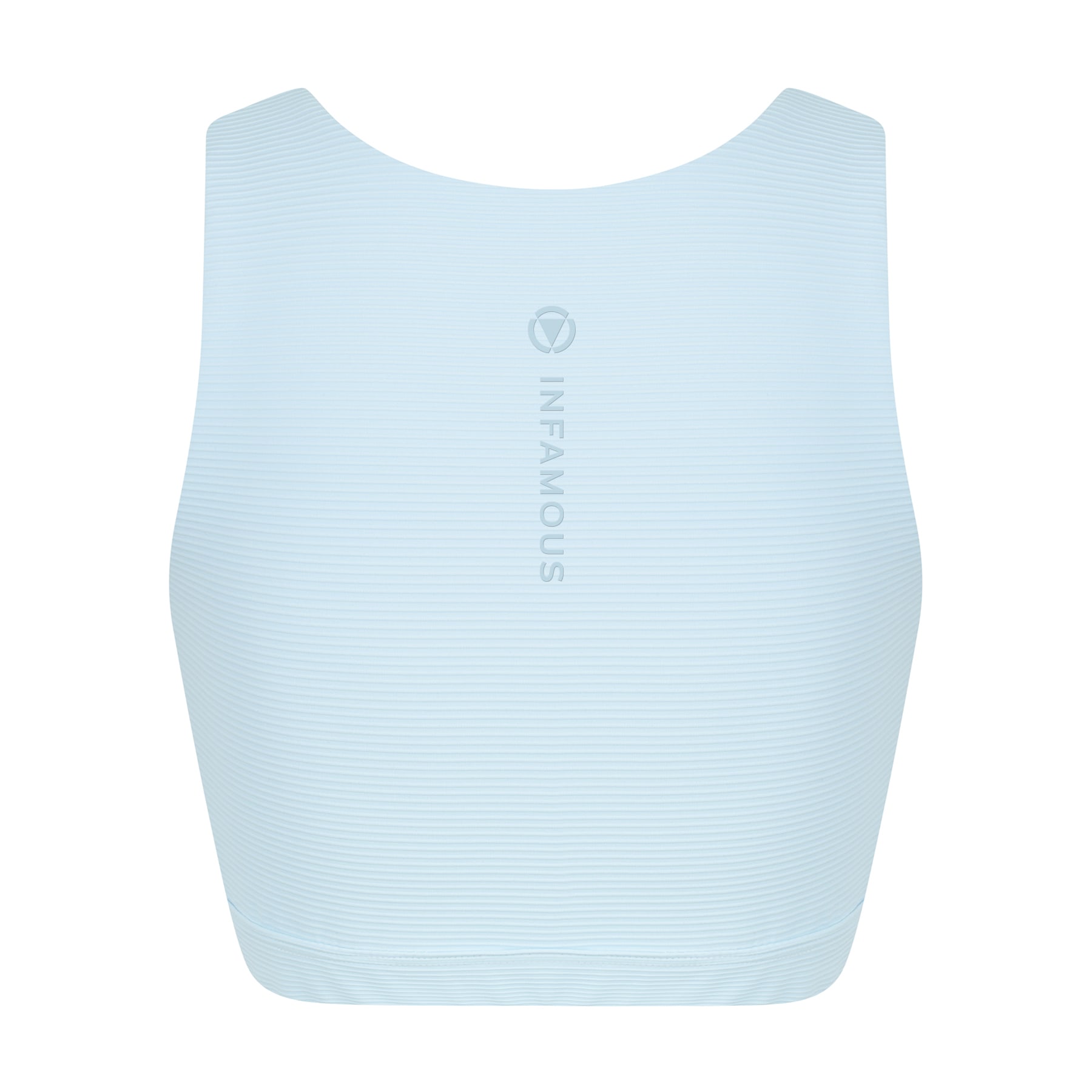 Serena Active Zip Crop Final Sale - Baby Blue Ribbed