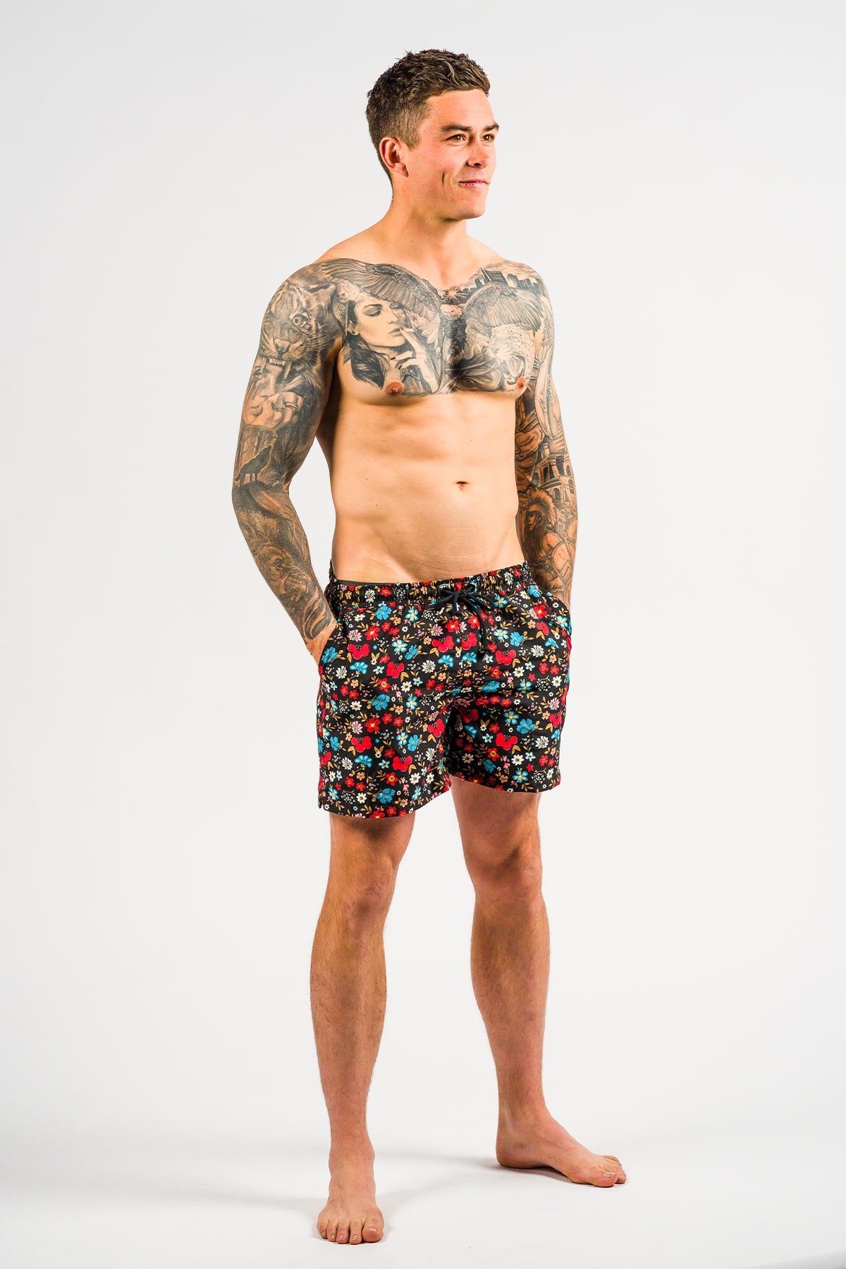 Hank Board Shorts - Daisy Chain Choc