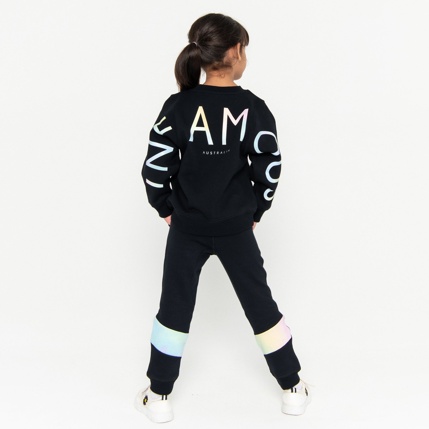 Mini Signature Sweatshirt Final Sale - Black & Fairy Floss