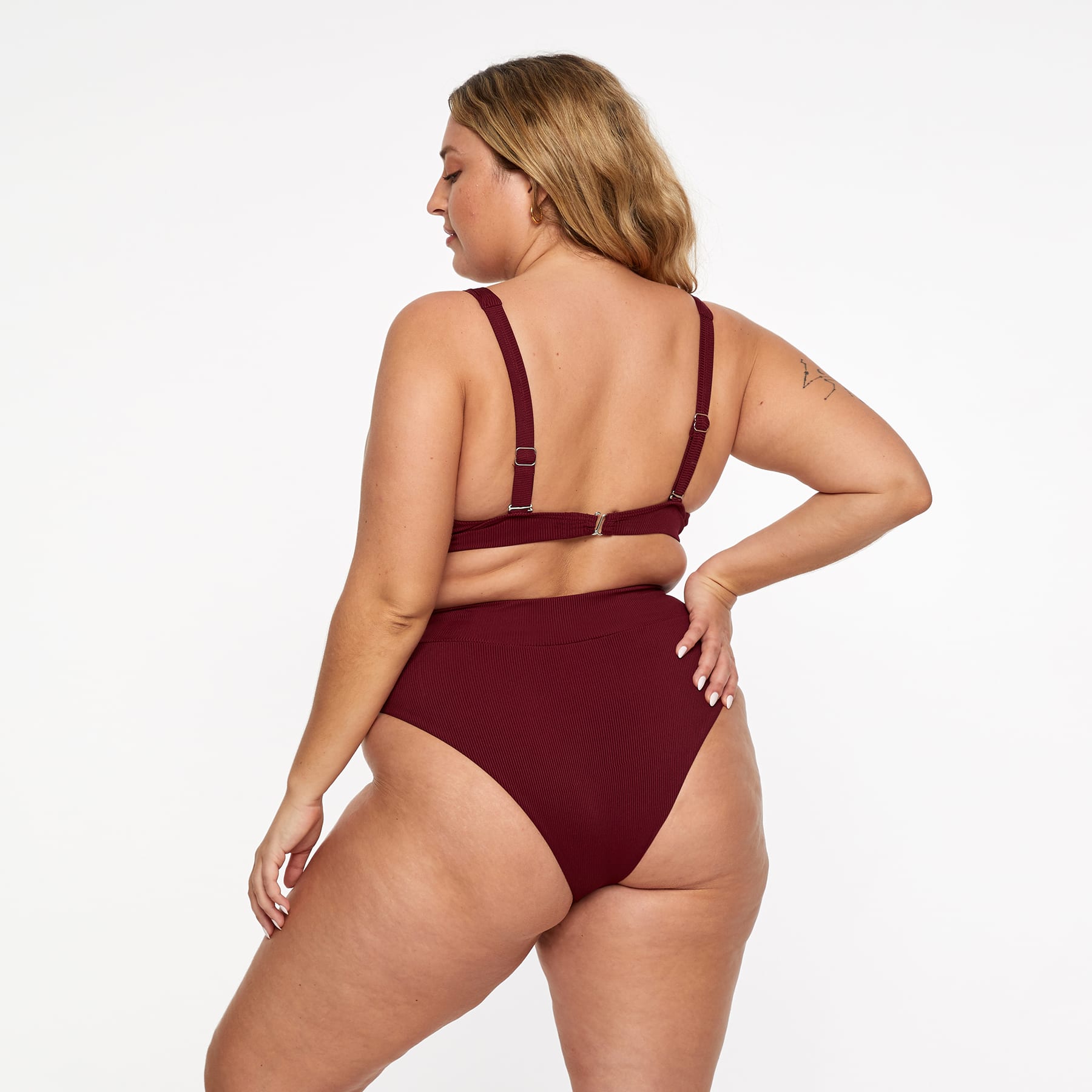 Lola Triangle Top FINAL SALE - Red Wine Ribbed