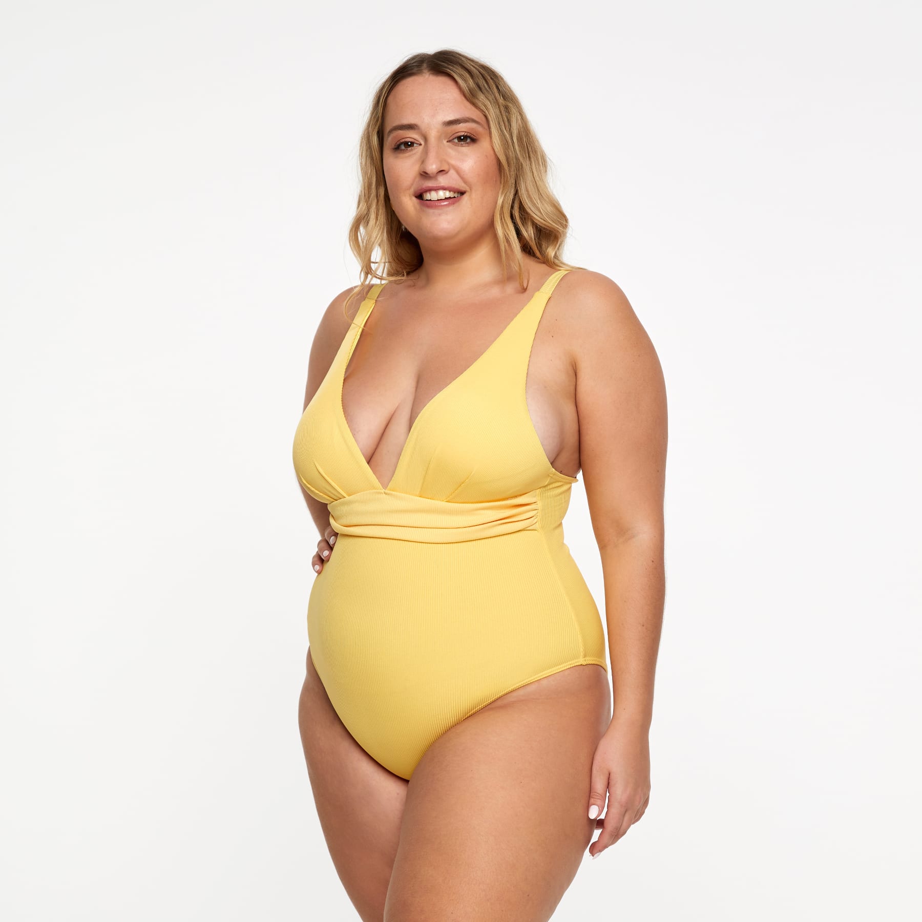 Gwen One Piece Final Sale - Sunshine Yellow Ribbed