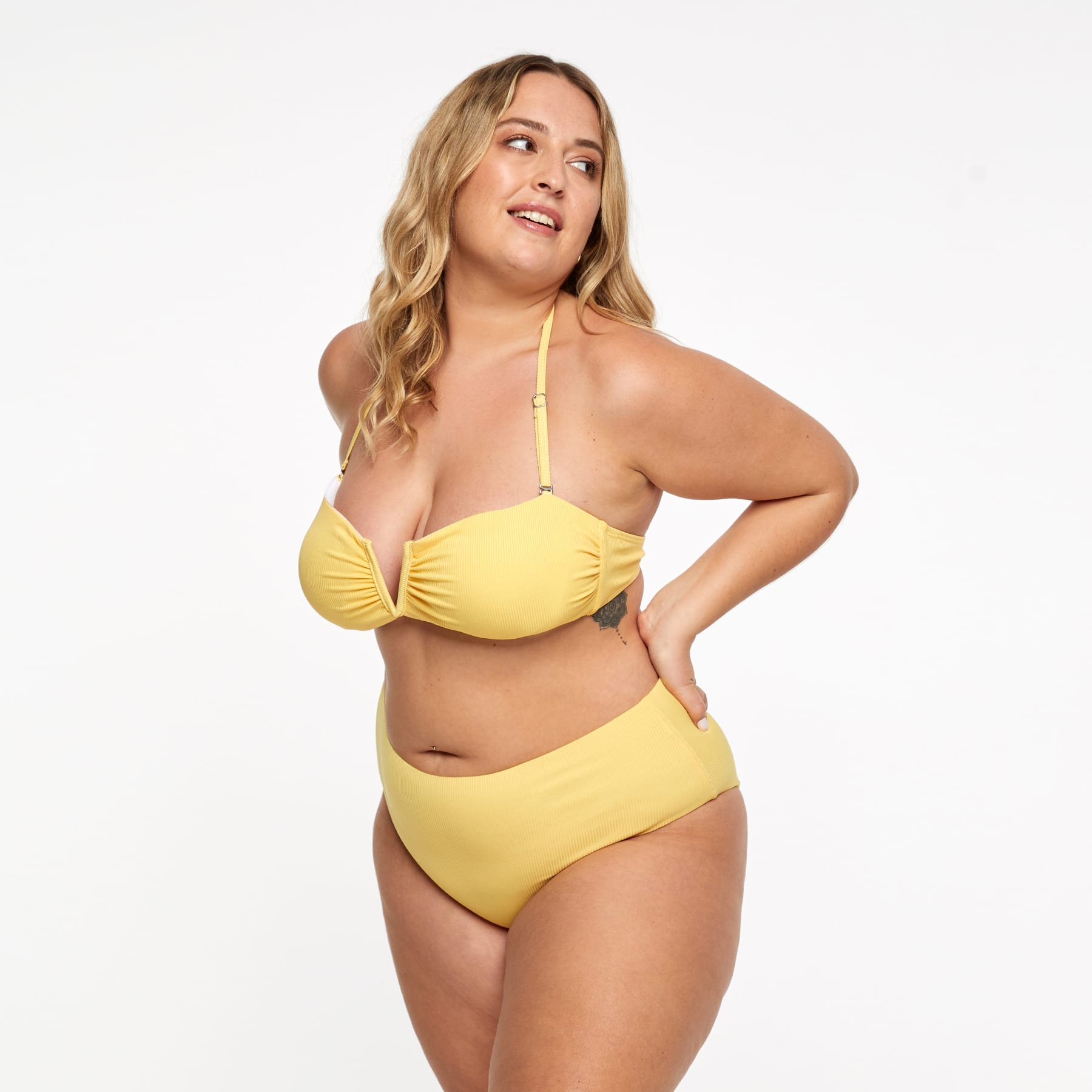 Sadie Bikini Bottom Final Sale - Sunshine Yellow Ribbed