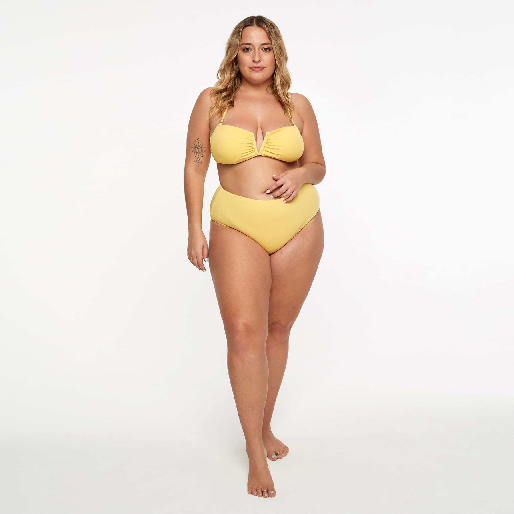 Sadie Bikini Bottom Final Sale - Sunshine Yellow Ribbed