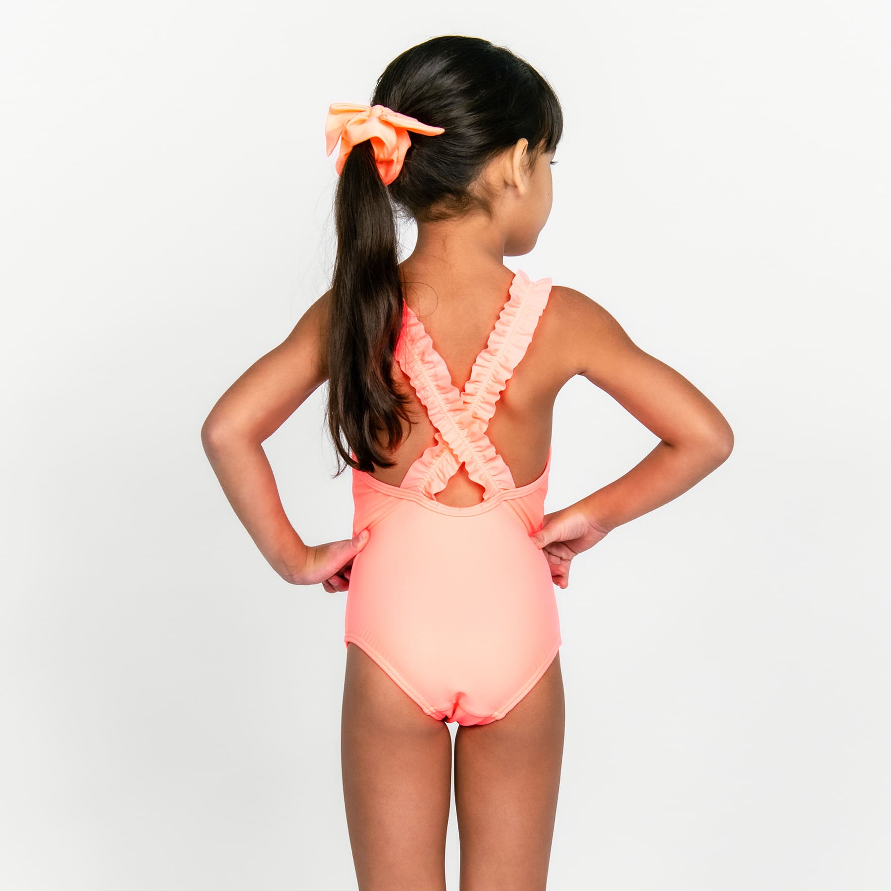 Mini Candice One Piece Final Sale - Fluorescent Coral